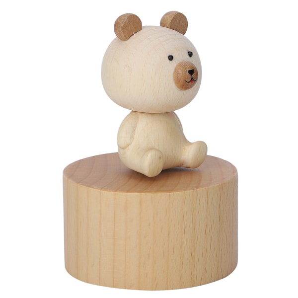 Animal Wooden Clockwork Musikdosor Barn Födelsedag Semesterpresenter TillbehörBear