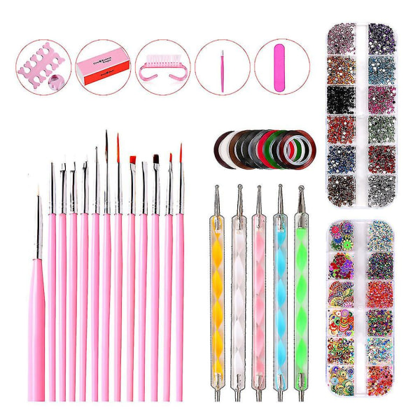 10 stk/sæt Nail Gel Kit Negle Art Decoration Dotting Pen Manicure Art Brushes Tool