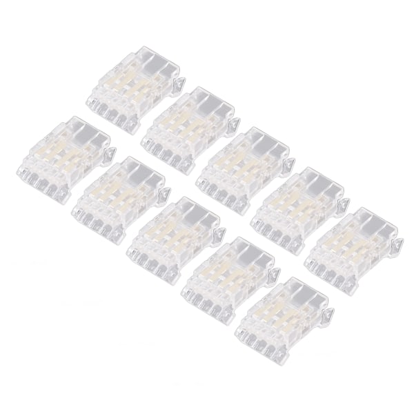 10 kpl COB LED-nauhajohdinliitäntää 4-napainen 10 mm läpinäkyvä juotosvapaa LED-sovitinliitäntä kotiin, kouluun ja toimistoon