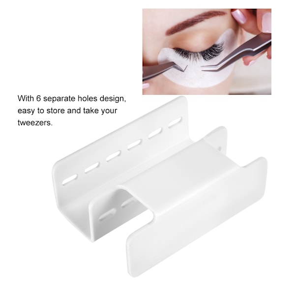 Løse Vipper Transplantation Pincet Stativ Holder Stativ Øjenvippeforlængelse Pincet Organizer (Hvid)