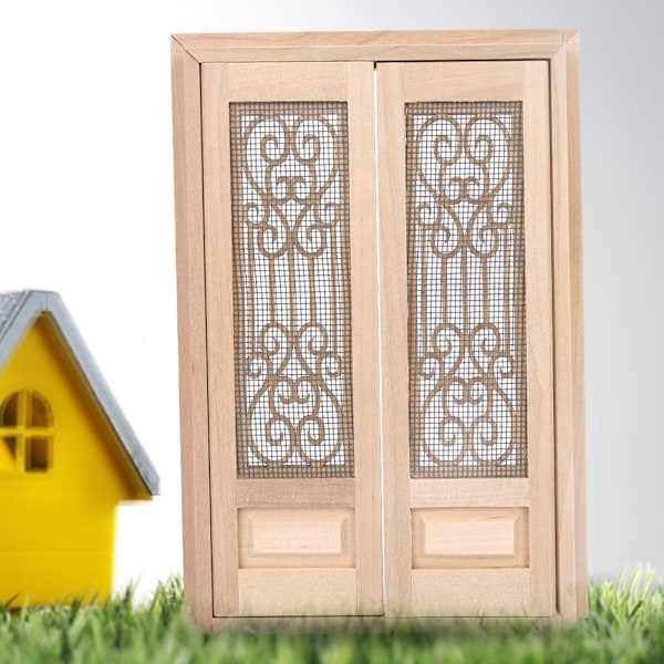 DIY 1: 12 dockhus miniatyrer ihåliga trädörr set barn rolig leksak presentdekor