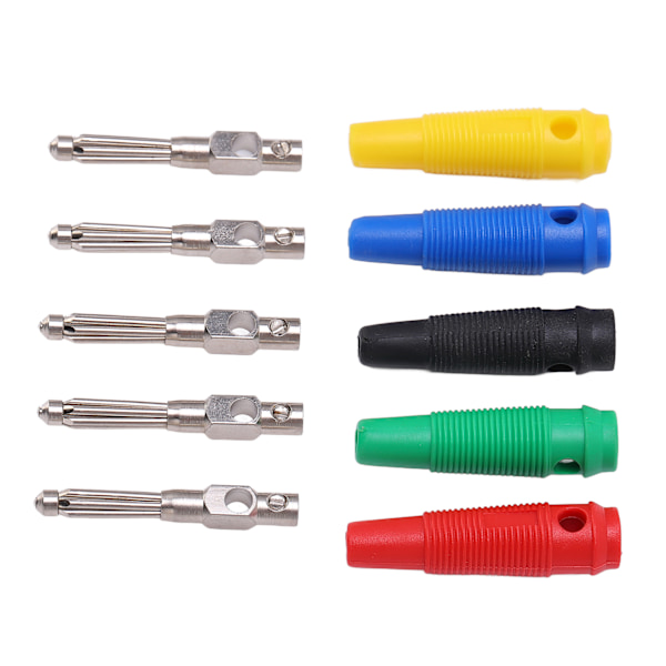 10-pakke 4mm 7-pins bananplugg 1000V 32A stapelbar bananplugg hannkontakt med myk hylse for lydkabel