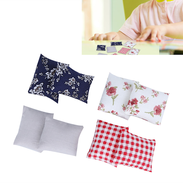 8 stk 1:12 Dukkehuss Miniatyr Simulerede Puder Møbelmodel Legetøjstilbehør Sofa Pude