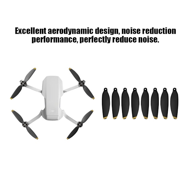 2 Par RC Drone 4726F Propeller Udskiftning Støjreduktion Passer til DJI Mavic Mini (Guld + Sort)