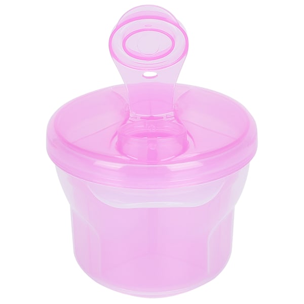 Melkepulverdispenser Formelmatingsbeholder Dobbeltlags Avtakbar Boks Rosa