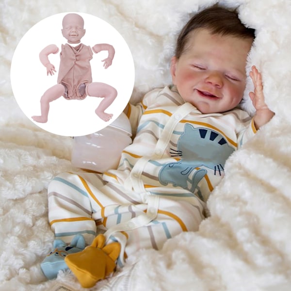 Silikon Reborn Doll Kit gör-det-själv spädbarnsform blank dockamodell med klädkropp 22 InchBlank