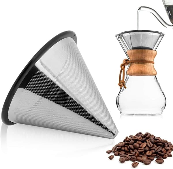 Kaffefilter, YJ‑99A3 Kaffefilter i rustfritt stål, te- og kaffedryppfilter, kaffenettfilter