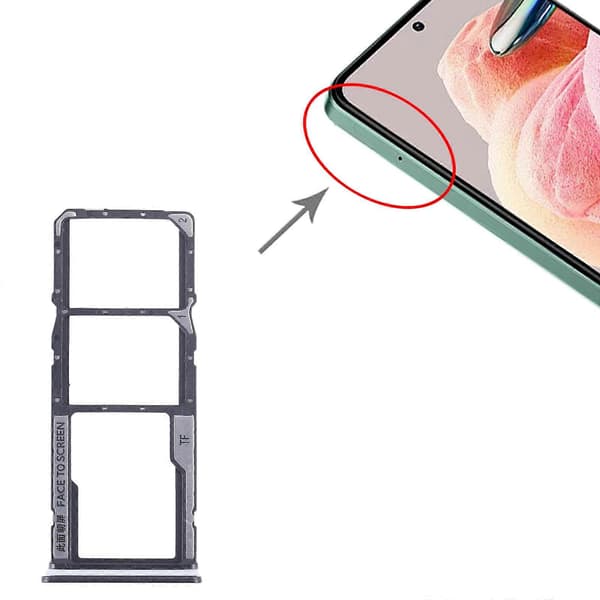 Xiaomi Redmi Note 12 4G SIM-korttipidike + Micro SD-korttipidike Black