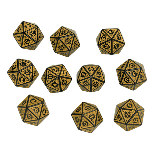 10st tärningsset Polyedriska tärningar Rollspel RPG-spel Akryl DND-brädspelstillbehör Tärningar D20