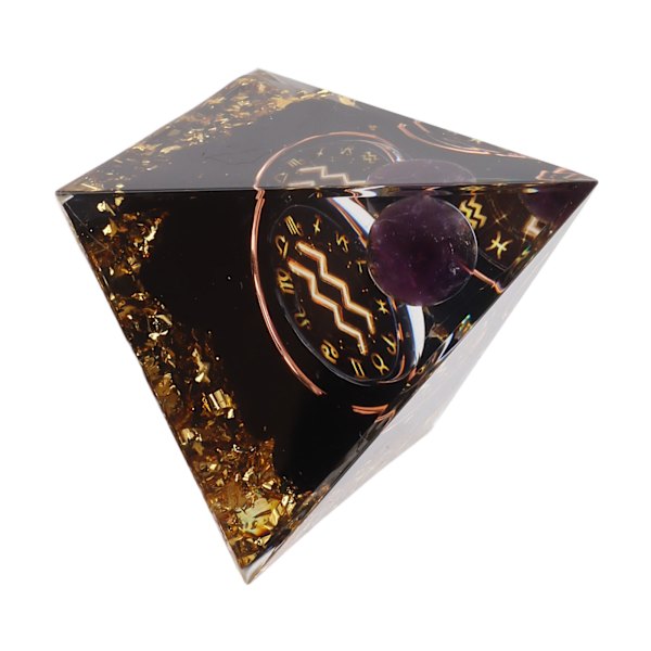5 cm Orgonitpyramid för positiv energiläkning Kristallpyramidmeditation Orgonitpyramider Chakra Zodiac Energy Generator Vattumannen