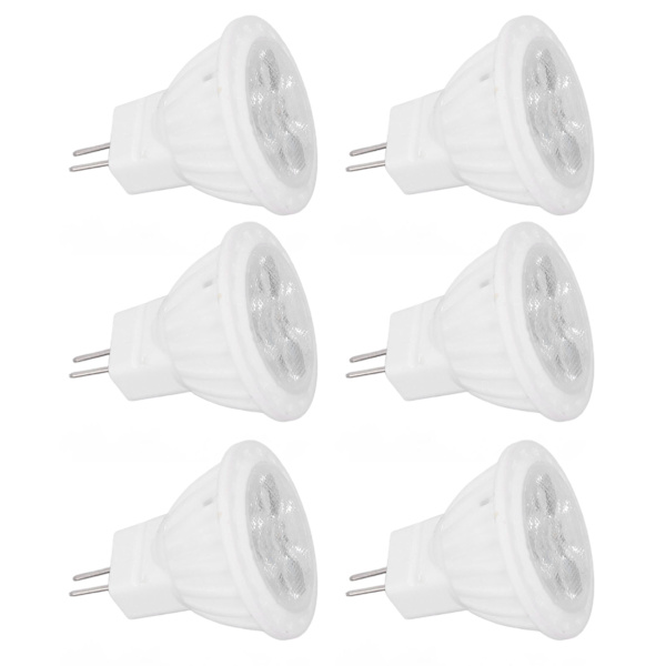 6 stk Lysstyrke-dæmpbare LED Spot Pærer 360LM MR11 LED Landskabssporlys med Keramisk GU4 Sockel 110V 4W Hvidt Lys 6000K