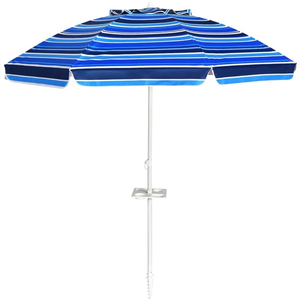 Parasoll 220 cm, vippbart solskjerm, koppholder, bæreveske 3090