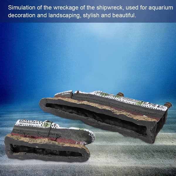 Titanic Skibsvrag Akvarium Dekoration