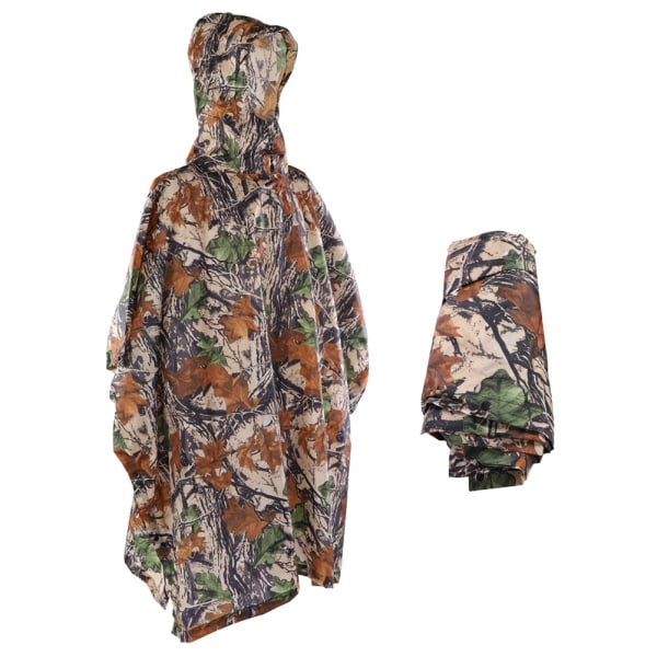 Udendørs sport vandtæt poncho multifunktionel let camouflage regnfrakke