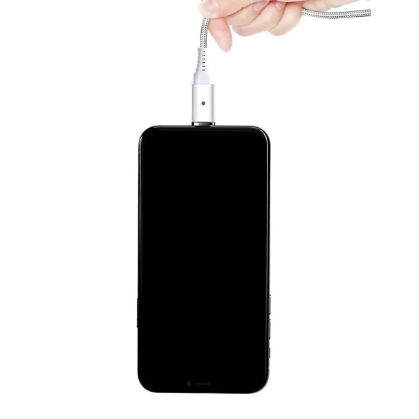 Magneettinen USB latauskaapeli Type C -sovittimella Android Windowsille Silvery