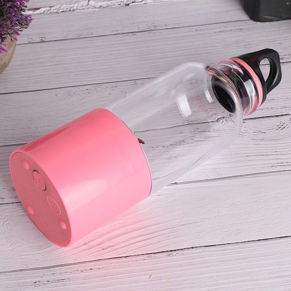500ML elektrisk juicepress Bärbar Grönsaker Fruktjuicemaskin Automatiskt verktyg USB Uppladdningsbar Smoothie Mixer Flaska Rosa 500ML