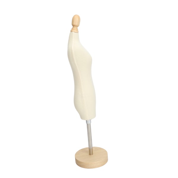 Klänningsform Kvinnlig skyltdocka Torso Miniklänning Modell med träbas för sömnad Display Fotoundervisning 1/4