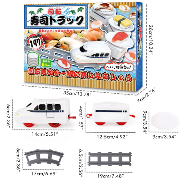 Roterende Sushi-leketøy Elektrisk Roterende Sushi-leketøy Skinne Togsett for barns rollespill