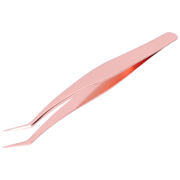 Vipper forlengelse pinsett Fin spiss Rustfritt stål Vipper forlengelse verktøy PinsettRose Gold Buede pinsett