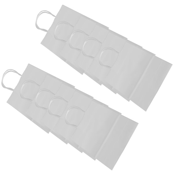 10 stk Bærbare Kraftpapirposer Emballage Gavepose Tilbehør til Shopping Fødselsdagsfester 15 x 8 x 21 cm Hvid