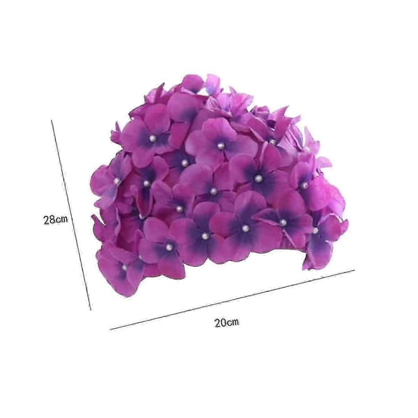 Trendy badehætte med lyserøde blomster, til alle svømmeniveauer, julegave Violet