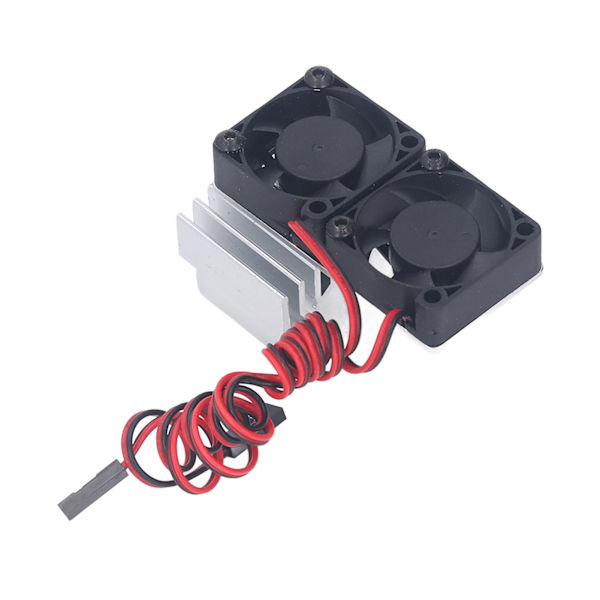 DC 5V RC Køleplade Højhastigheds Blæsermotor Køleventilator Sæt til Traxxas Slash 4×4 VXL 1/10 RC Bil Sølv