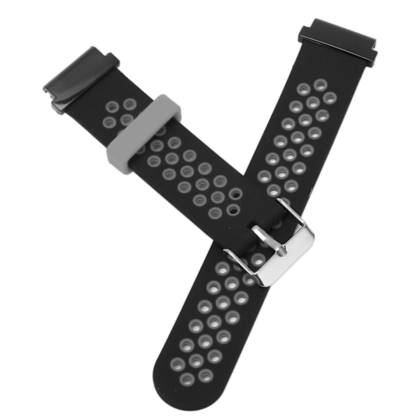 20 mm silikoninen ranneke Hengittävä vedenkestävä mukava ranneke Garmin Fenix ​​7S 6S 5S Musta Harmaa