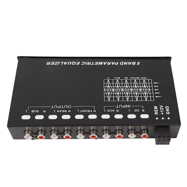 Bilstereo Equalizer Justerbar 5 Bands Exakt Tuning EQ Tuning Crossover Förstärkare Grafisk Equalizer
