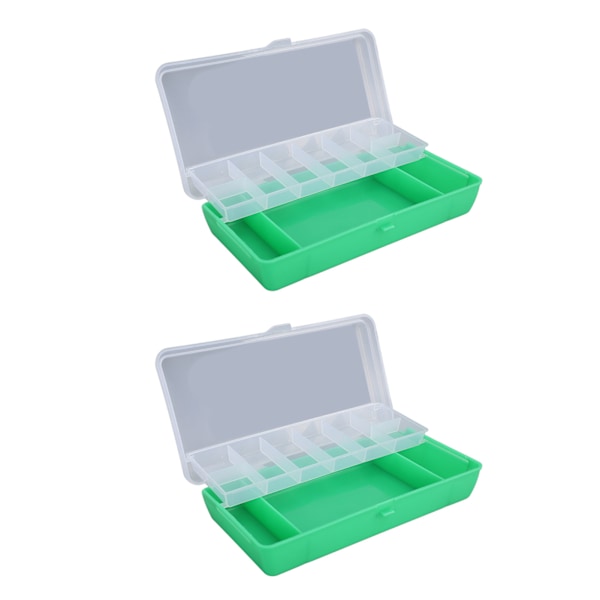 2ST Vandtæt Tackle Box Fiskegrejboks Organizer Fiske-Agnsboks Grøn