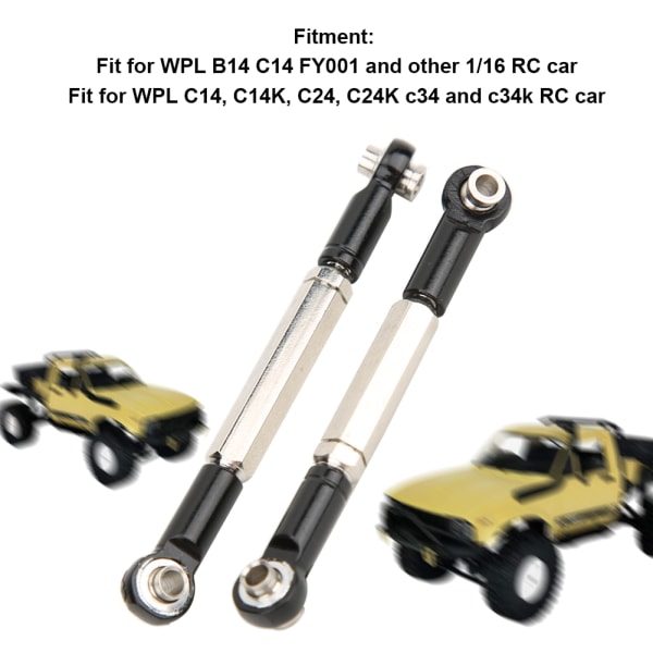 Främre/bakre servolänkstång RC-tillbehör passar för WPL B14 C14 FY001 1/16 RC-bil