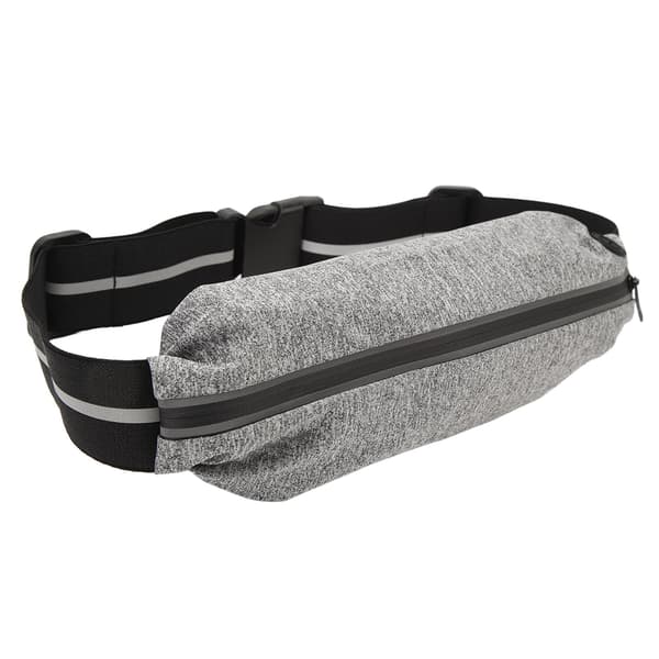 Sportbelte med hodetelefonhull Vanntett reflekterende stripe Midjepose Justerbart elastisk stropp Heather Grey