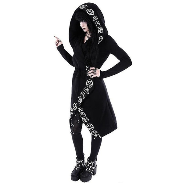 Damjacka i gotisk hoodie för damer med långärmad långärmad tröja med print i ytterkläder 2XL