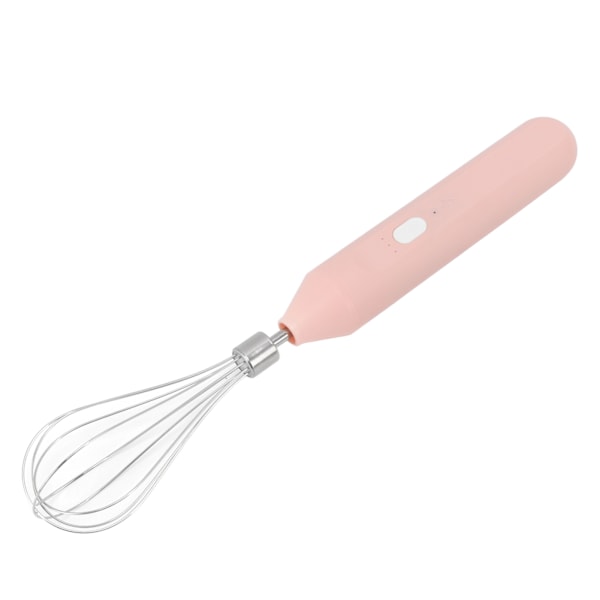 Elektrisk äggvisp Handhållen USB-laddning Mjölkskummare Bärbar sladdlös dryckesmixer med rostfri stålvisp Rosa