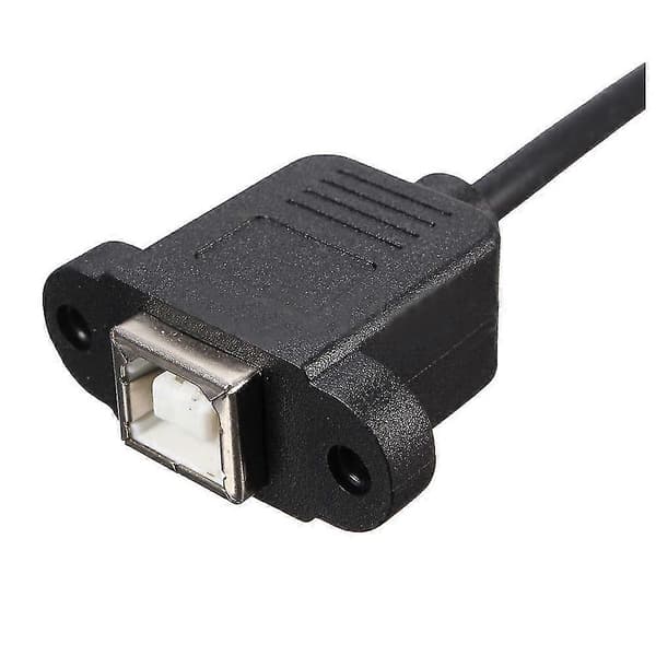 USB 2.0 B hann til USB B hunn stikkontakt skriver panelmontert Forlengelseskabel 50 cm musta