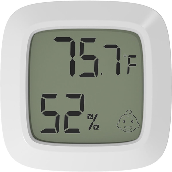 Hvit mini husholdnings termo-hygrometer med CR2032 knappbatteri*1, Fahrenheit