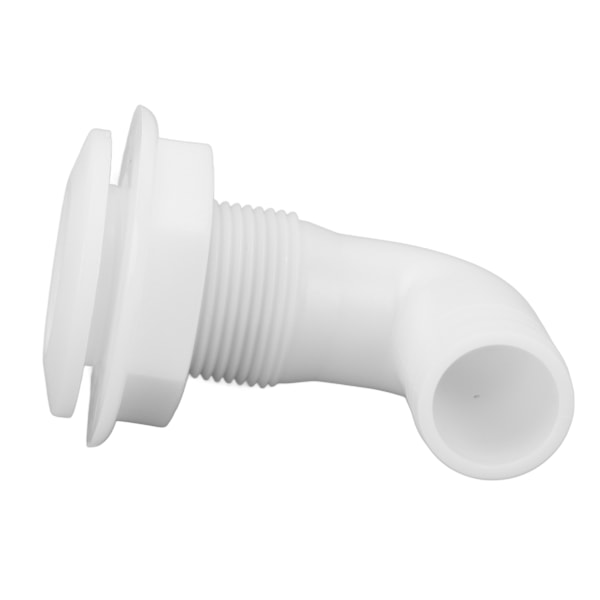 Marine Thru Hull Connector Läcksäker Ergonomisk Pålitlig Robust 90° Thru Hull Fitting för Yachtbåtar Vit
