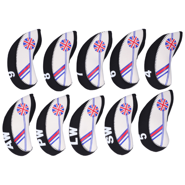 10PCS Golf Iron Head Cover Set Golf Club Number Artificial Leather Protective Sleeve
