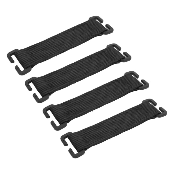 4 stk Rygsæk Molle Strips Sort Kraftfuldt Greb Stærk Vedhæftning Nylon Krog og Øje Molle Patch til Udendørsrejser