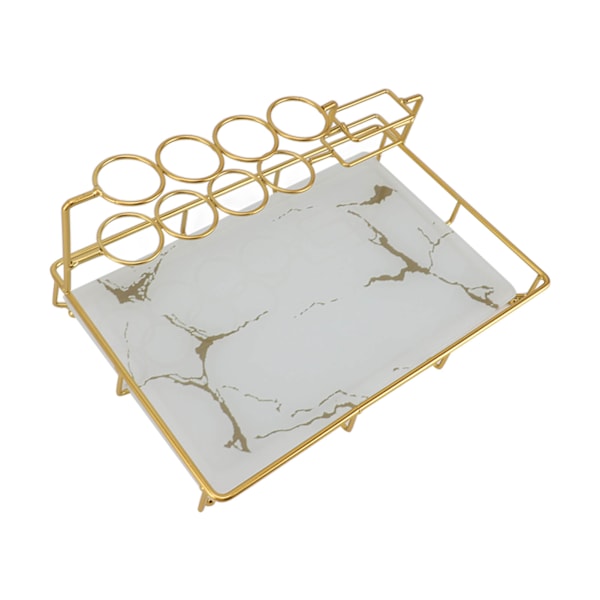 Elektrisk tandborsthållare Multipurpose Light Luxury Elegant Stone Grain tandborste Tandkrämsorganisator för Counter Top Badrum Vit