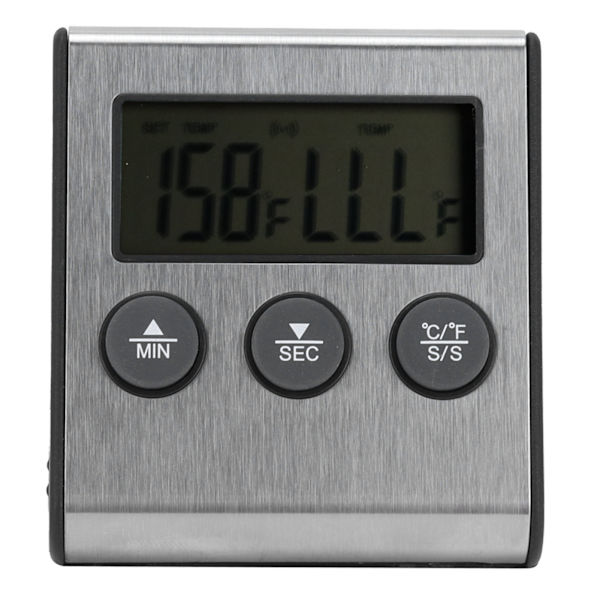 Kjøkkentermometer for godteri, biff, brød, kake, BBQ - Sonden temperaturmåler Digital kjøkkentimer med feste