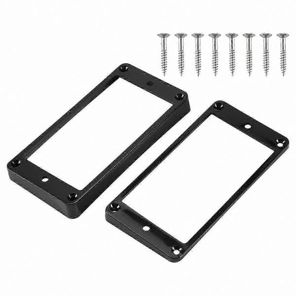 2-pack svarta välvda Humbucker pickup monteringsringar kompatibla med elgitarrramar Black