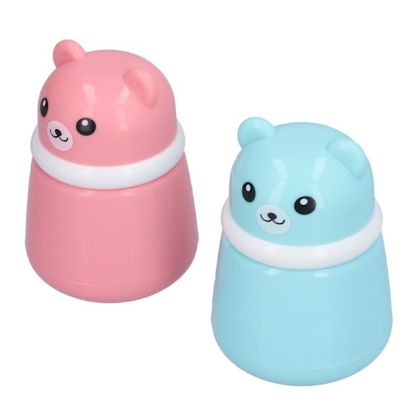 2 stk Cartoon Bear Pudder Puff Box tom efter bad Puff Box Body Powder Container til Hjem Rejse Cartoon Bear