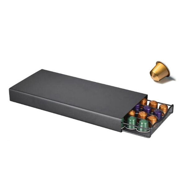 Kaffekapsler Skuffe 40 stk Holdbar Kaffekapsel Opbevaringsstativ Kaffeboks Holder Sort