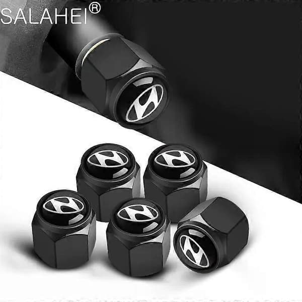 st. däckventilhattar aluminium fälg luftventilskydd för Accent Solaris Tucson Getz Ix35 Santa Fe biltillbehör MAXP 5pc silver
