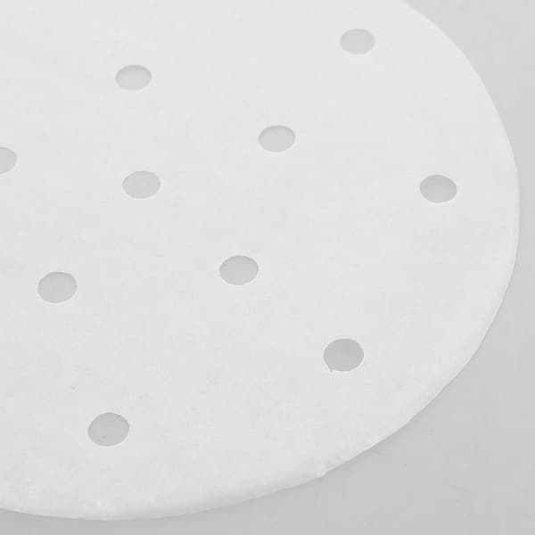 400 ark runda ångpappersfoder, non-stick perforerat silikonoljepapper, förbättrar ångcirkulationen