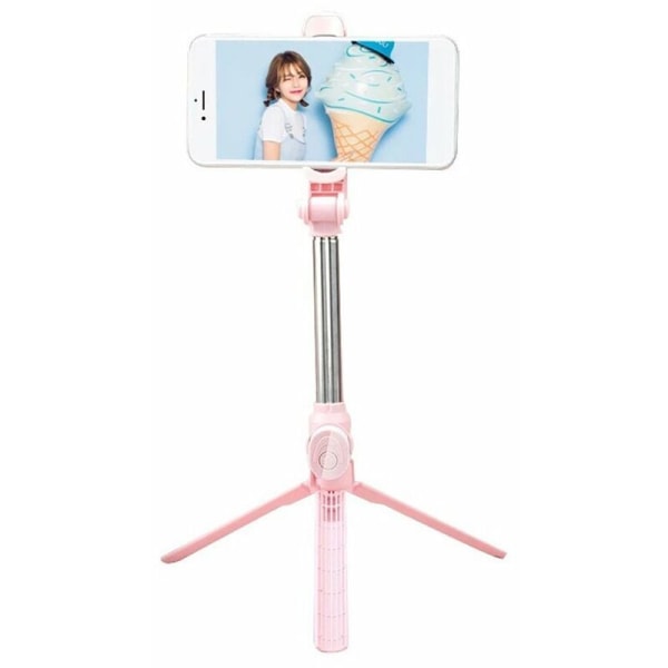 BT Selfie Stick monitoiminen kannettava säädettävä live kolmijalka (vaaleanpunainen), malli: vaaleanpunainen