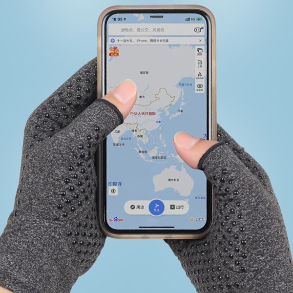 Sport Halvfinger Håndklær Anti Skli Pustende Komfortabel Strikket Stoff Artritt Kompresjonshansker Heather Grey L
