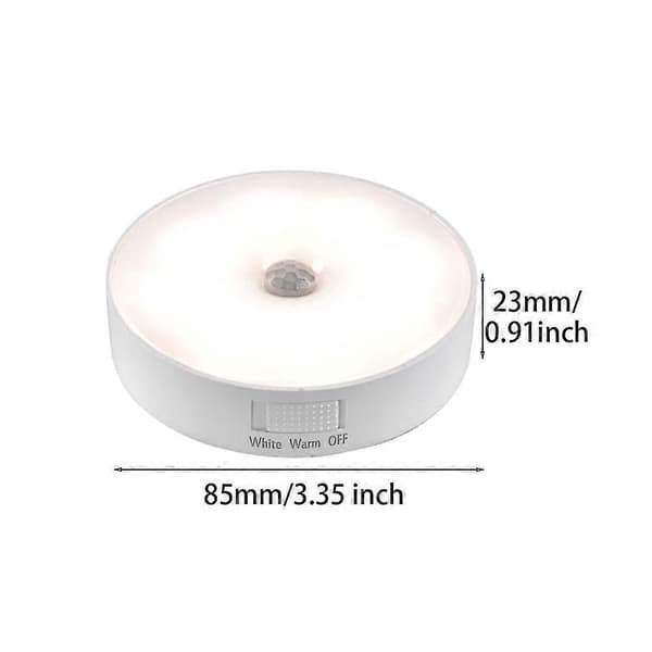 3-pakning trådløse LED-nattlamper med bevegelsessensor, oppladbare magneter og induksjon