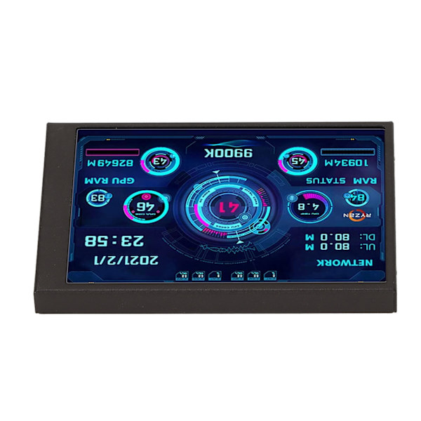 PC:n suorittimen tietojen näyttö 3,5 tuuman IPS USB mini-näyttö Selkeät tiedot Monitoiminen mini ITX PC-kotelo Moniror PC-koteloon