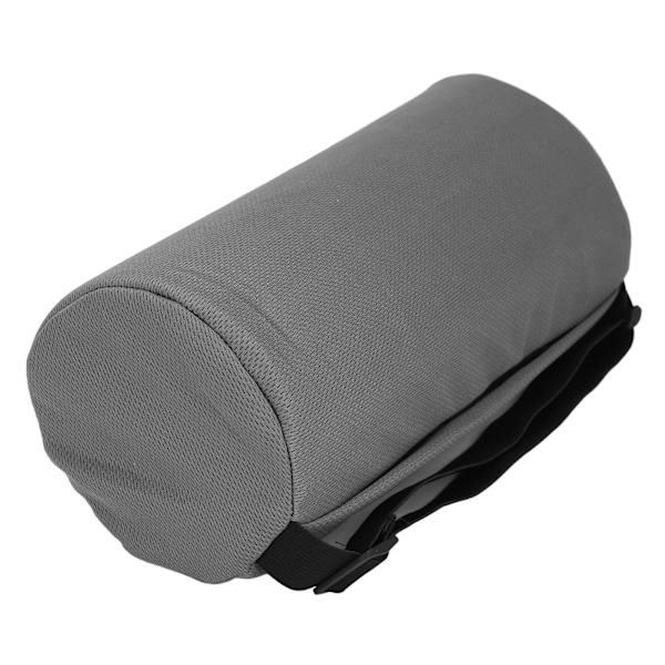 Lumbar Roll Pillow Multifunctional Memory Foam Back Roll Waist Support Cylinder Pillow with Adjustable Strap Grey